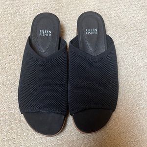 Eileen Fisher slip on mules black 8.5 NEW